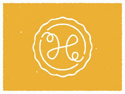 H distressed logo rough script texture typography