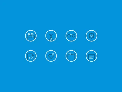 Geek Icons book code geek glasses icons note pen pocket ruby settings tie vector