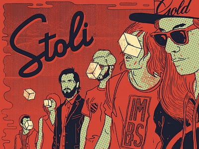 Stoli vodka poster illustration people poster vodka yonil