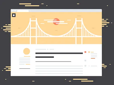 Medium.com Wire & SF Illustration bridge flat golden gate bridge illustration medium medium.com san francisco sketch ui website wireframe wires