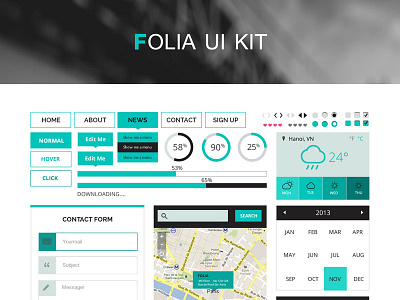 Folia UI - PSD Kit clean elegant flat modern multipurpose ui ux