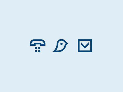 Contact Icons bird contact design envelope icon icon design mail phone social twitter