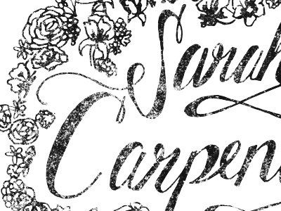 Sarah logo floral border lettering script logo