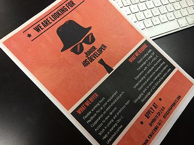 Print design // We're hiring! ad poster print retro