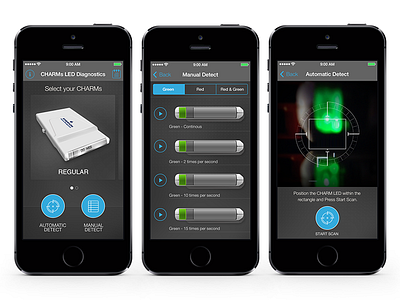 CHARMs App automation industrial ios7 iphone lights mobile reticle scanning