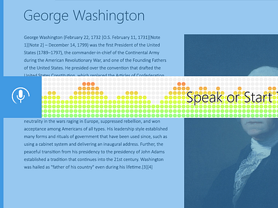 Speak or Start Typing audio blue digital flat george washington loading metro search siri voice vu meter windows 8