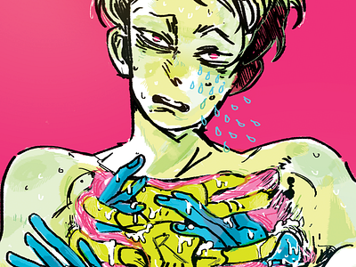 take a chill pill gore horror illustration