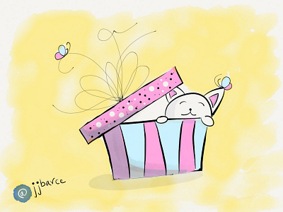 What a surprise! bright colors cuddly drawing dream gift hand drawing illustration inspiration madewhitpaper paper 53 sketch