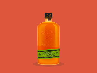 Bulleit Rye bottle bourbon bulleit illustration illustrator liquor rye whiskey