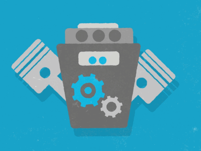 Blue Engine animation blue cogs cute engine gears gif
