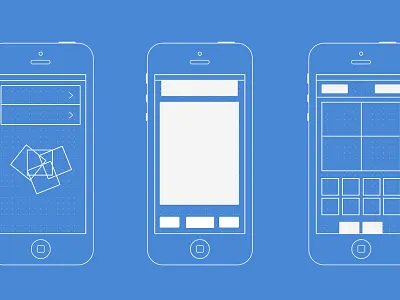 Photobooth app - iOS wireframe grid ios iphone photo app ui ux user flow user interface wireframe