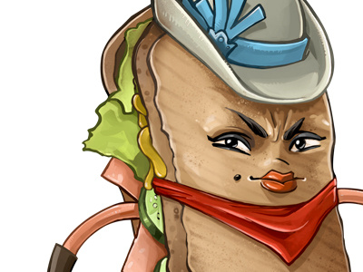 Toasty Girl cowboy desperado fast food hot dog hotdog mcdonalds mean sandwich western