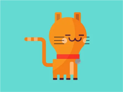 Cat cat character flat iconic