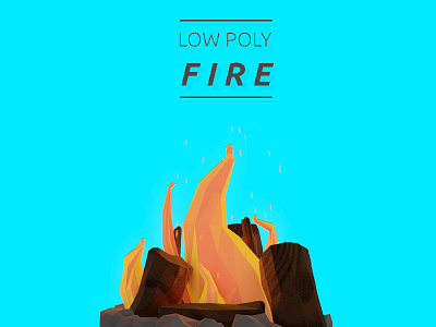 Low poly fire 3d fire flame illustration lumber poly