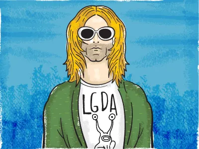 LGDA - 1991; Nevermind illustration kurt cobain