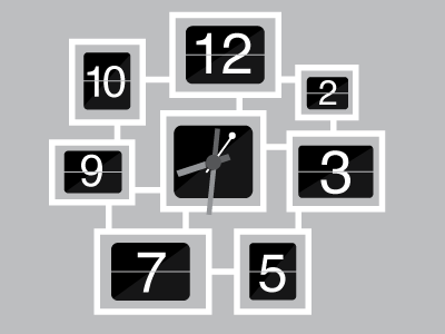 Spatial Cell wall-clock concept clock flip retro