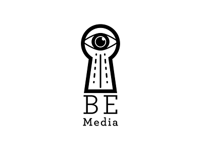 Beth Edwards Media Logo B eye icon identity illustration keyhole logo logomark media rottencupcakes vector