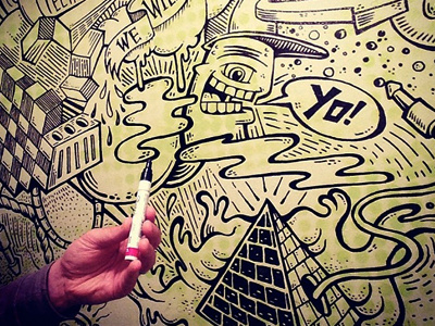 Wall Doodle doodle drawing illustration mural