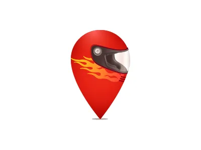 Helmet Pin app emblem gps helmet icon illustration iphone logo map pin pinpoint push