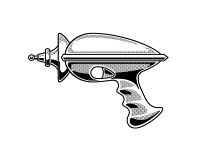 Ray Gun half tone illustration ray gun