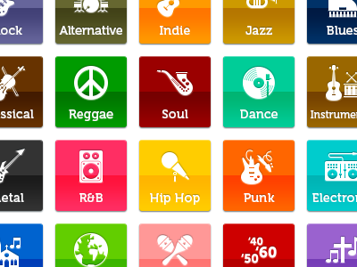 Music icons genre icon music webdesign