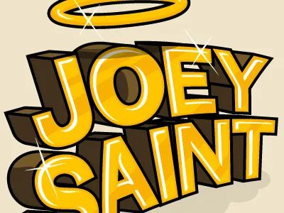 Joey Saint logo golden light logo shadows typography