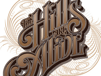 The Hills Are Alive branding festival flourish flourishes hand drawn logo ornate type typography vintage