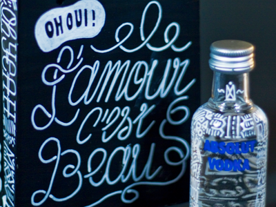 Absolut vodka Love box hand made illustration packaging