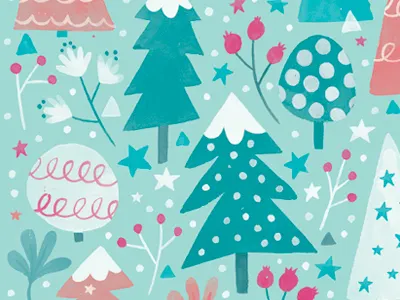 December december decoration festive holidays months pattern snow trees winter