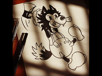 Werewolf art cartoon design graphic illustration vintage werewolf
