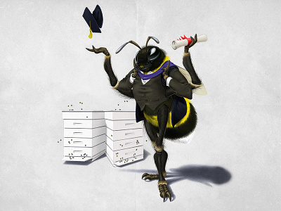 To Bee or Not Too Bee animal bee graduation hive honey insect rob snow school wings