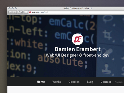 Erambert.me in English ! erambert.me i18n jekyll personal portfolio responsive sass website