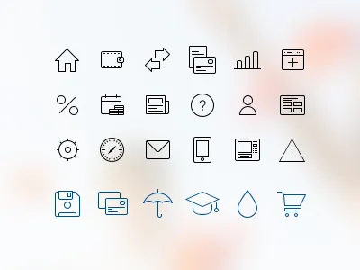 Simple Icon Set icons ios