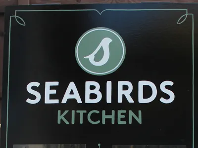 Seabirds A-frame hand lettering painted painting sign signs