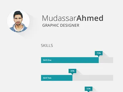 Digital CV bio cv digital flat info minimal modren profile resume simple ui