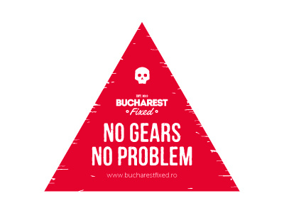 Bucharest Fixed Sticker badge bike fixed gear grunge red skull sticker texture