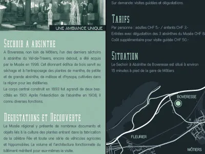 FeeVerteInside absinthe brochure map print typo