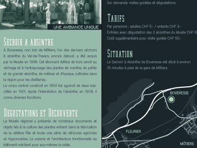 FeeVerteInside absinthe brochure map print typo