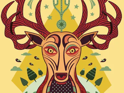 Deer animal deer graphic illustration pattern