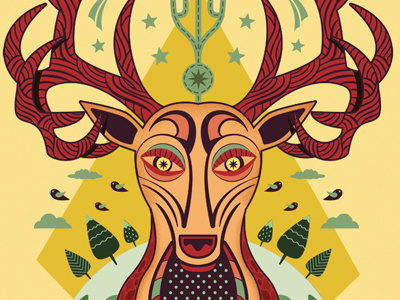 Deer animal deer graphic illustration pattern