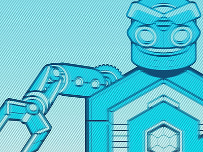Robotness blue in progress mascot robot vector