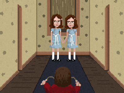 Shining 8 bit illustration pixel art