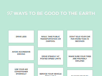 97 ways to be good to the earth catalog green grid list masonry