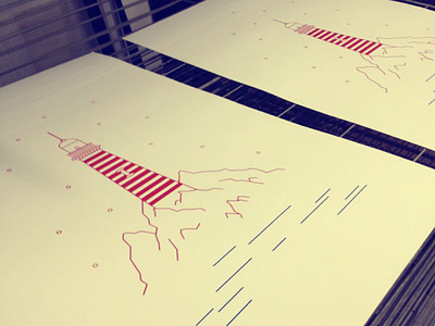 Lighthouse Print illustration lighthouse limited edition rock screenprint screenprinted sea stars