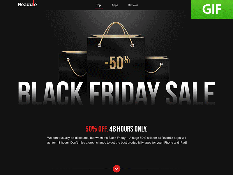 Black Friday Sale - Landing Page black friday discount expert ipad iphone landing page printer readdle sale scanner web