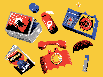 Holy Collectibles! batman childhood classic collectible comic lunchbox phone radio superhero thermus vector