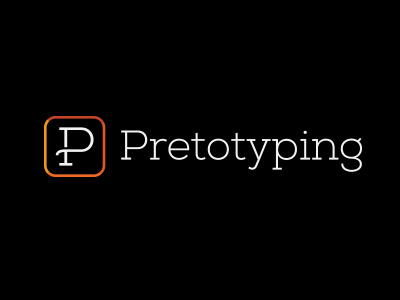 Pretotyping Logo branding clean contest custom design logo logo design p simple thin typo typography