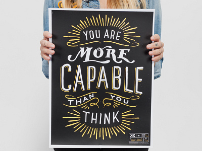 "More Capable" Krochet Kids Poster hand hand drawn hoodzpah inspirational lettering poster quote