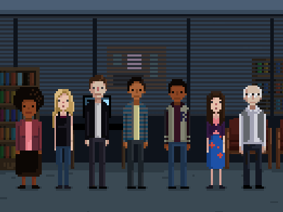 Community 8 bit illustration pixel art