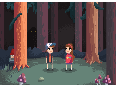 Gravity Falls 8 bit illustration pixel art